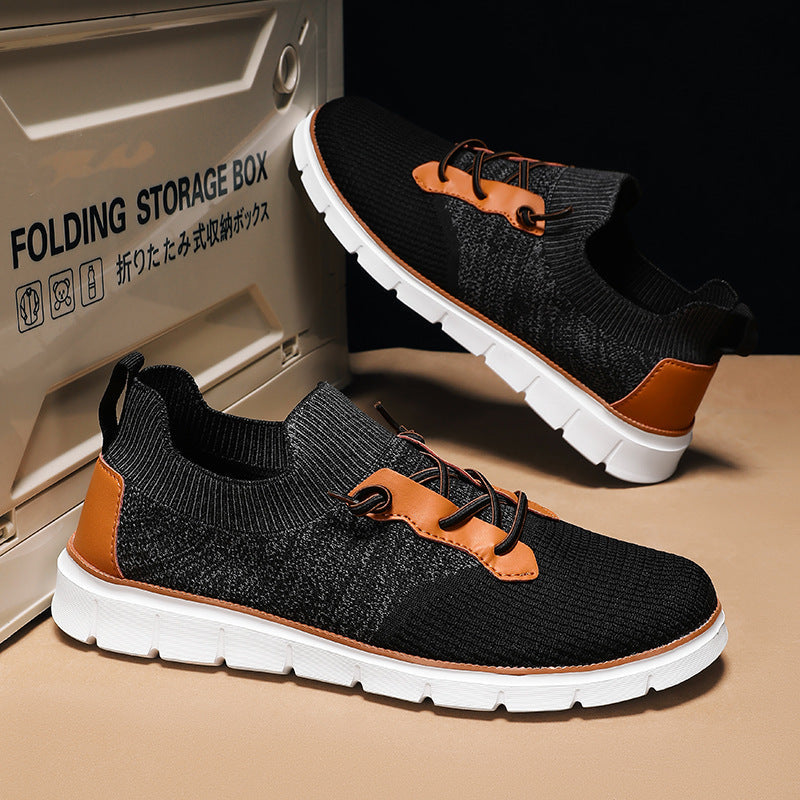 Sneakers Traspiranti in Mesh da Uomo con Suola in Gomma e Lacci