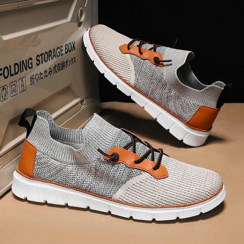 Sneakers Traspiranti in Mesh da Uomo con Suola in Gomma e Lacci