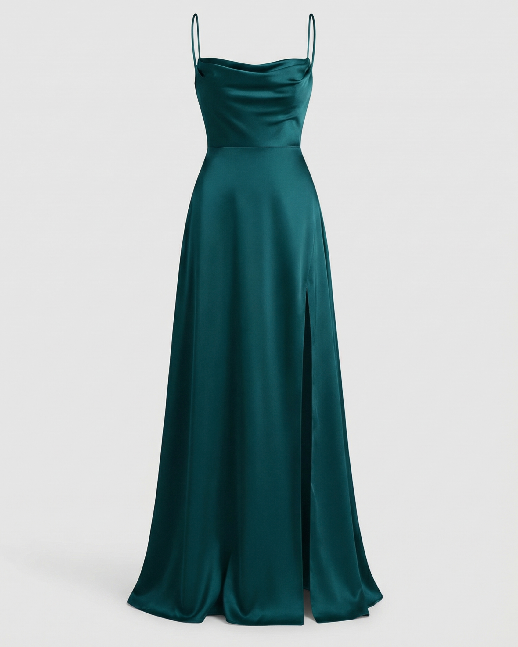 Robe longue pour femme - coupe ajustée avec fente latérale - soirée