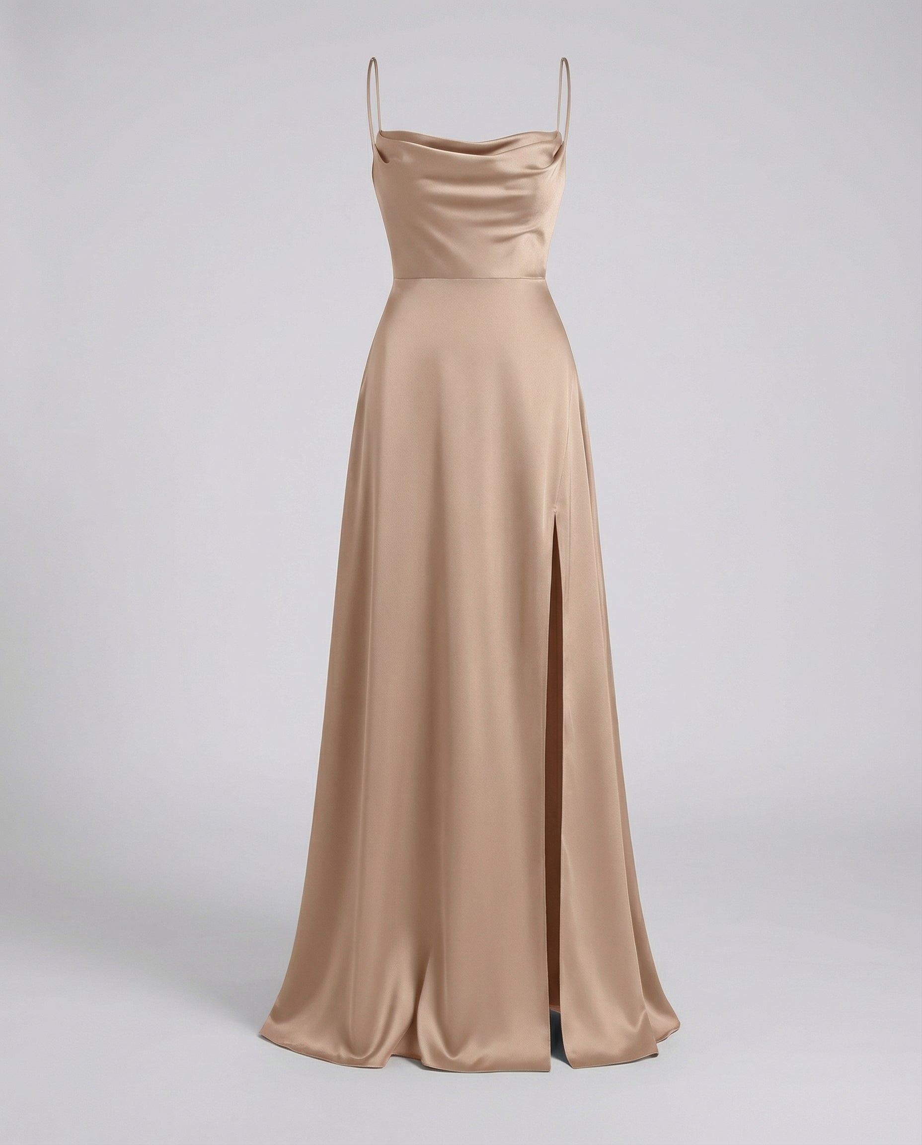 Robe longue pour femme - coupe ajustée avec fente latérale - soirée