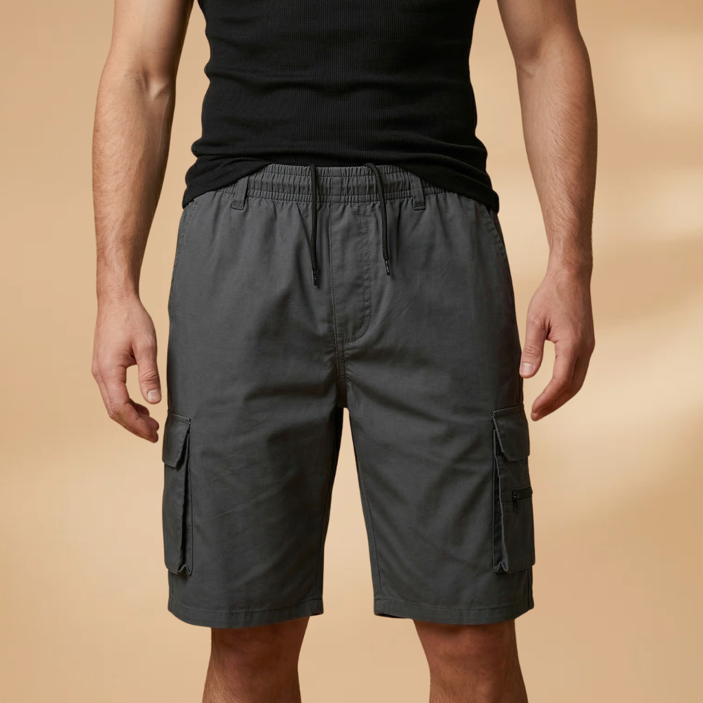Shorts cargo pour homme - shorts d'été décontractés avec cordon de serrage