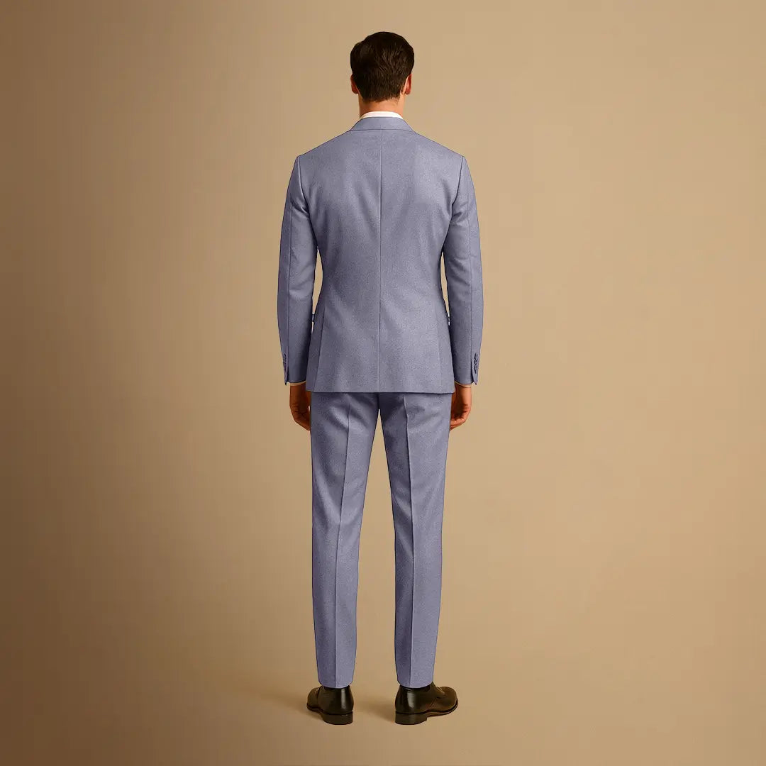 Men's Two-Piece Suit with Slim Fit Cut and Single-Breasted Jacket