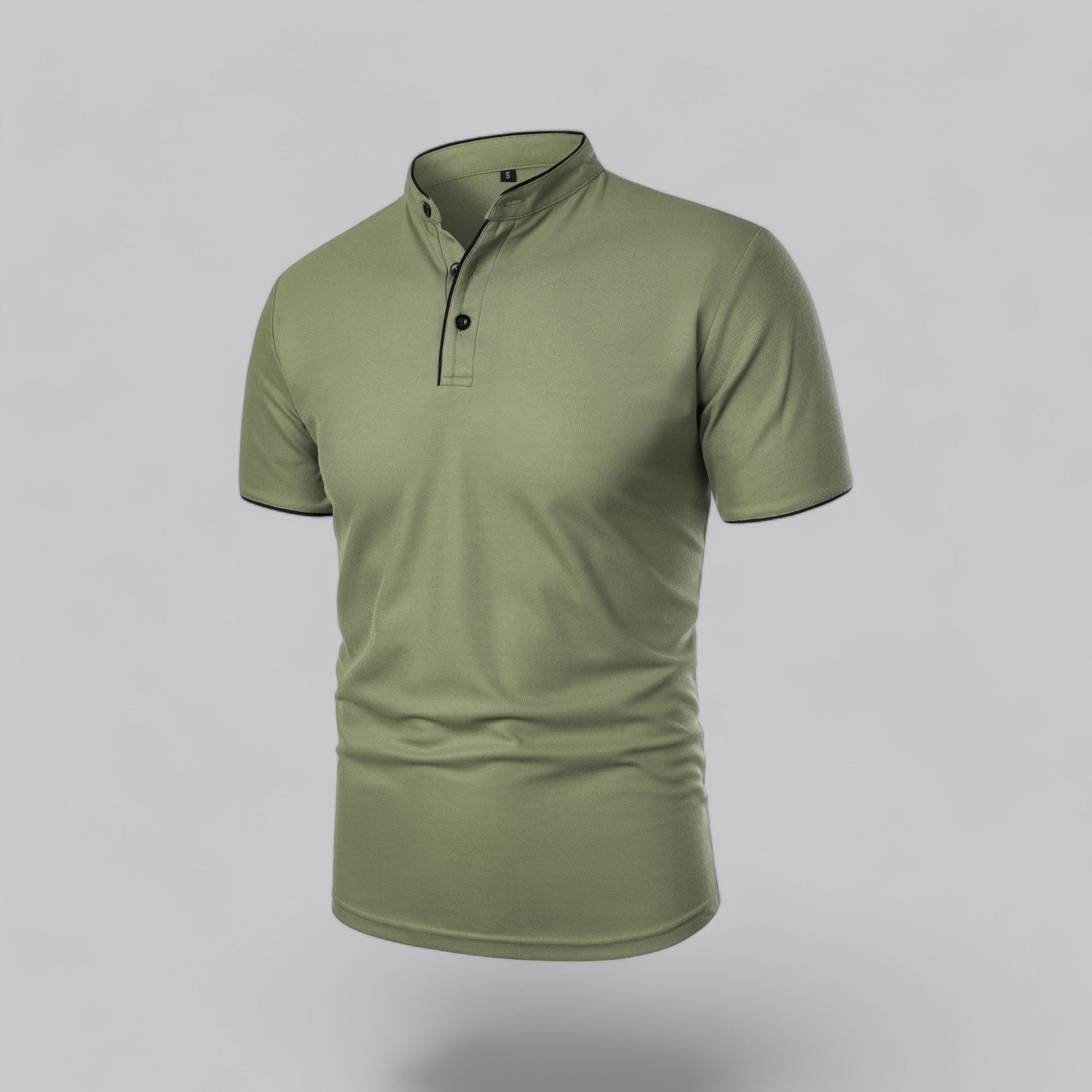 Polo à manches courtes pour homme - coupe ajustée sans col - quotidien