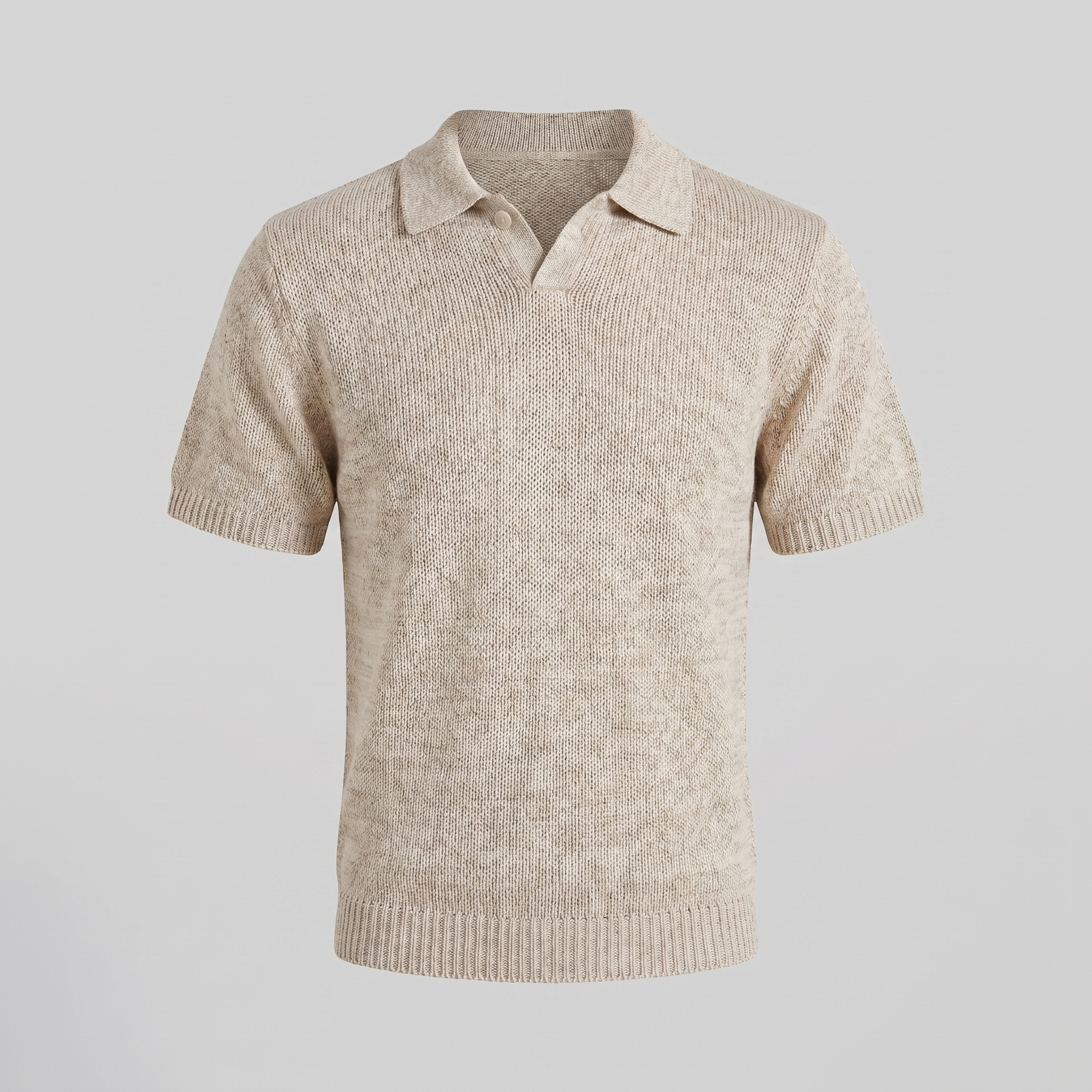 Polo de malha para homem com efeito jaspeado — estilo casual de verão