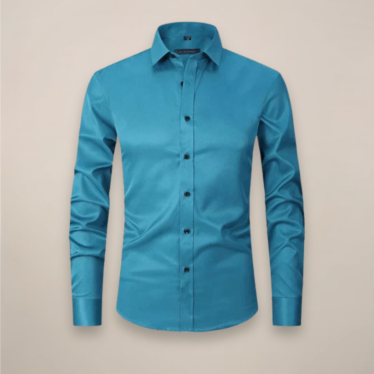 Pánská košile s dlouhým rukávem — strukturovaný střih bez mačkání — formální