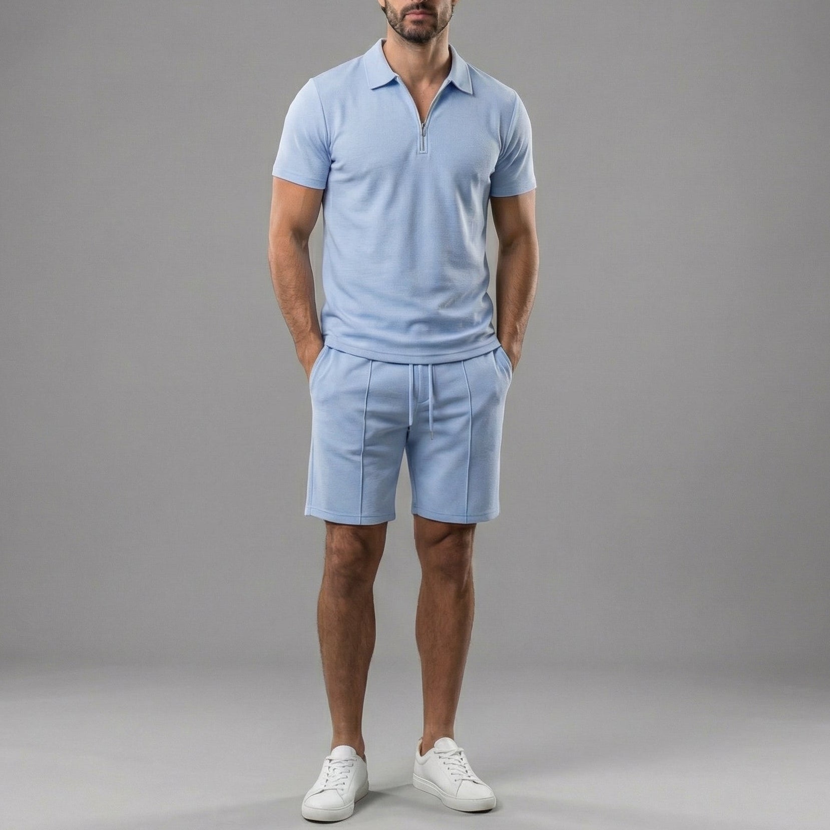 Men's polo and shorts set | casual daily cotton