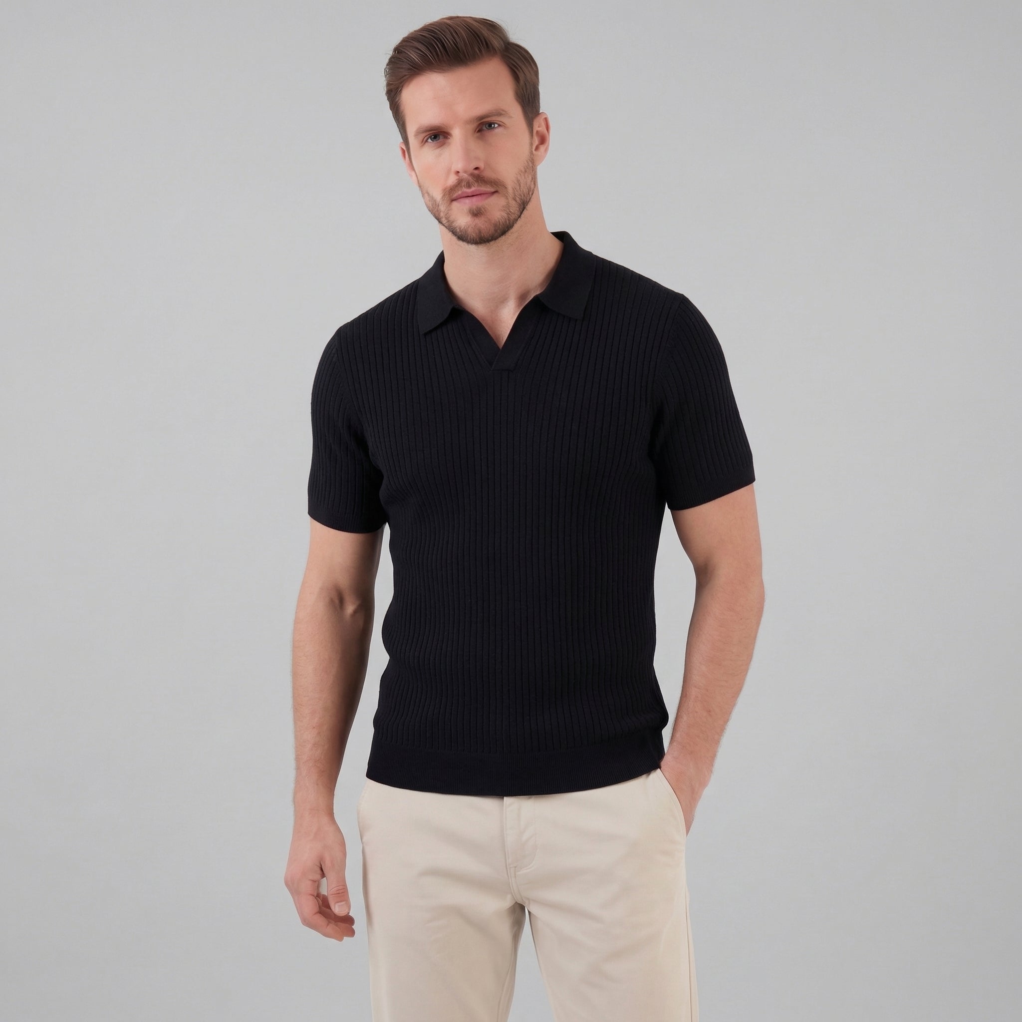 Polo en maille homme | t-shirt en coton ajusté