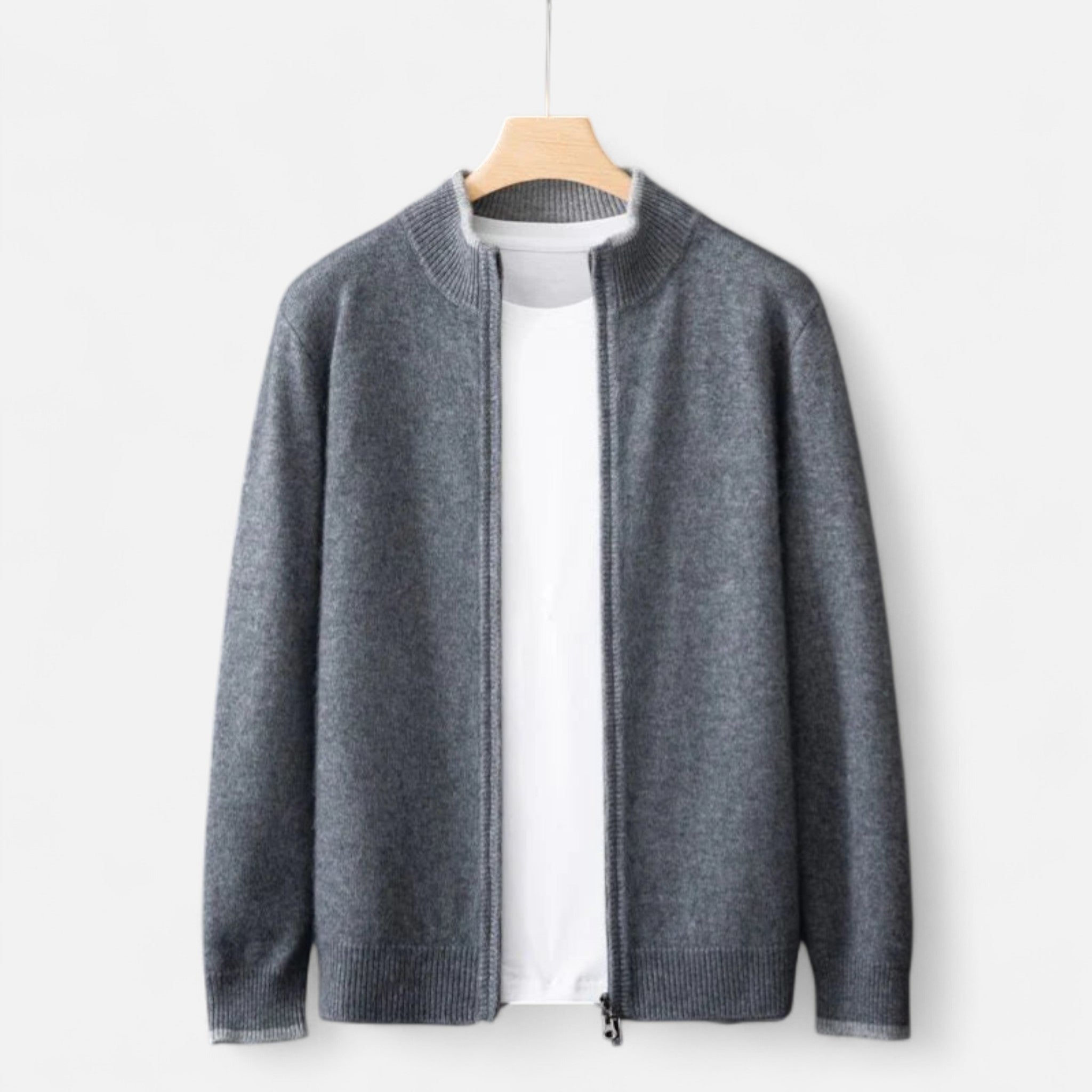 Eliaro Moda | Cazadora Zip-Up Hombre en Cachemira Peinada Premium