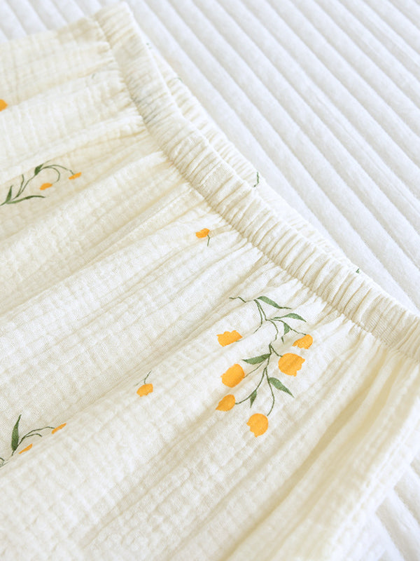 Completo Pigiama in Cotone con Camicia a Manica Corta e Pantaloni da Donna