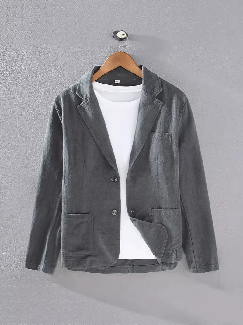 Men's Linen Blazer - Unstructured Summer Jacket