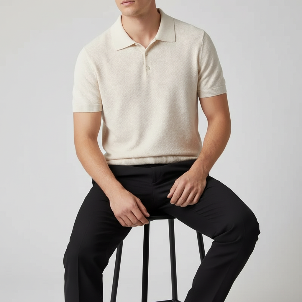 Tricou polo bărbați din bumbac cu croială croitorie — casual