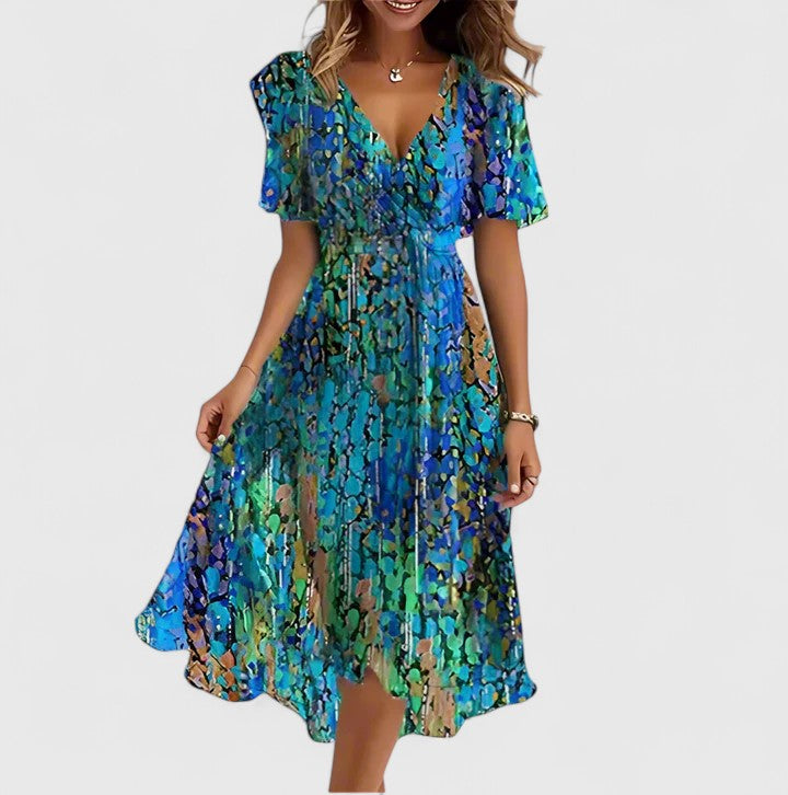 Vestito corto svasato | vestito floreale per occasioni
