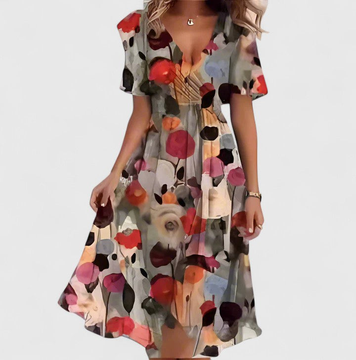 Vestito corto svasato | vestito floreale per occasioni