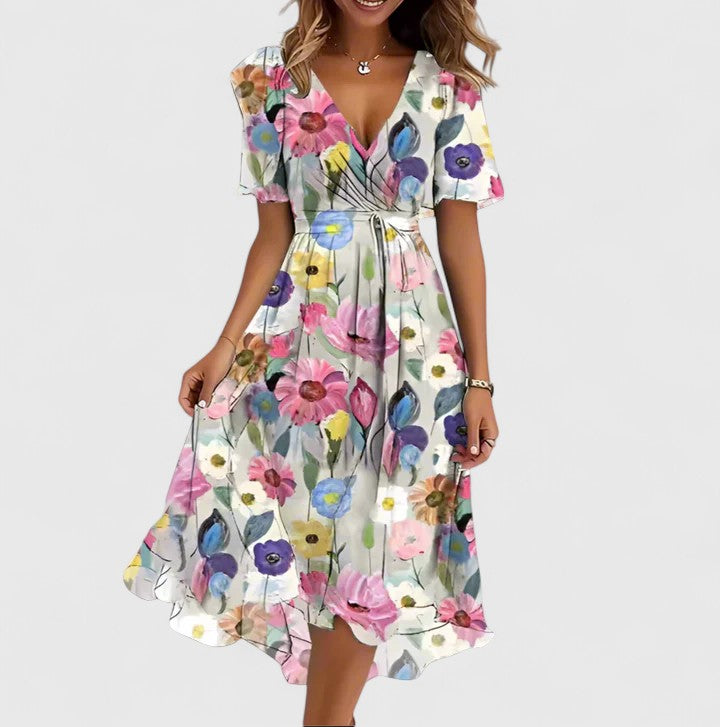 Vestito corto svasato | vestito floreale per occasioni