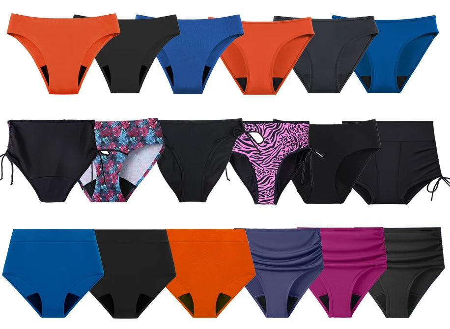 Dámské plavky na menstruaci s vysokým pasem