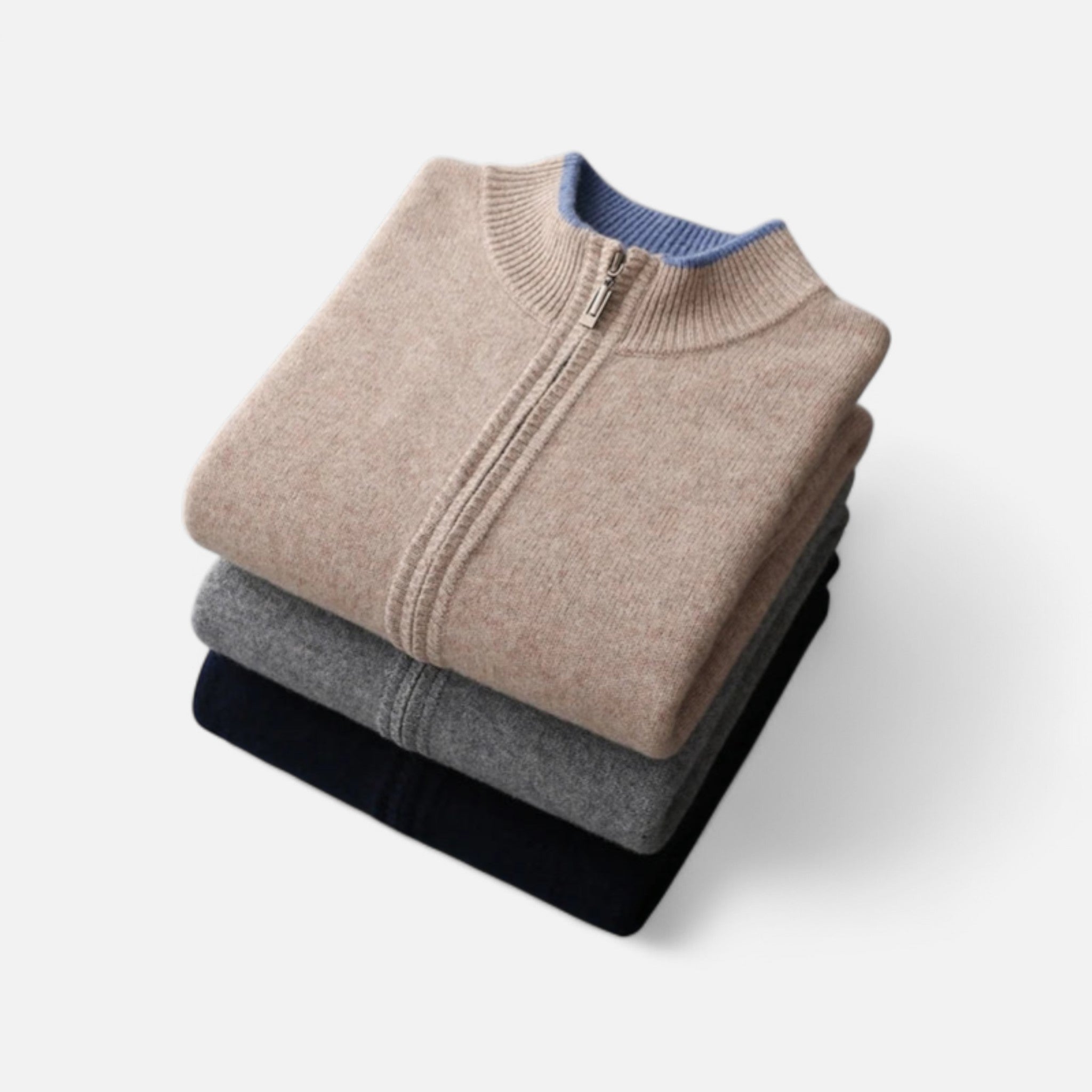 Eliaro Moda | Cazadora Zip-Up Hombre en Cachemira Peinada Premium