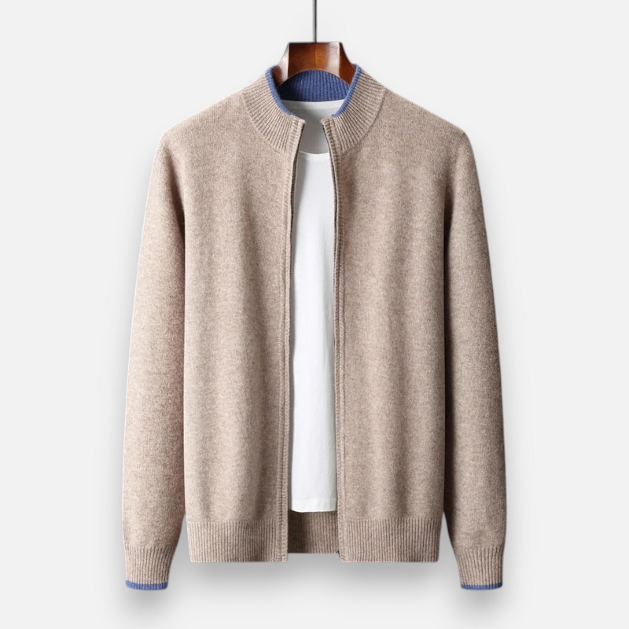 Eliaro Moda | Cazadora Zip-Up Hombre en Cachemira Peinada Premium