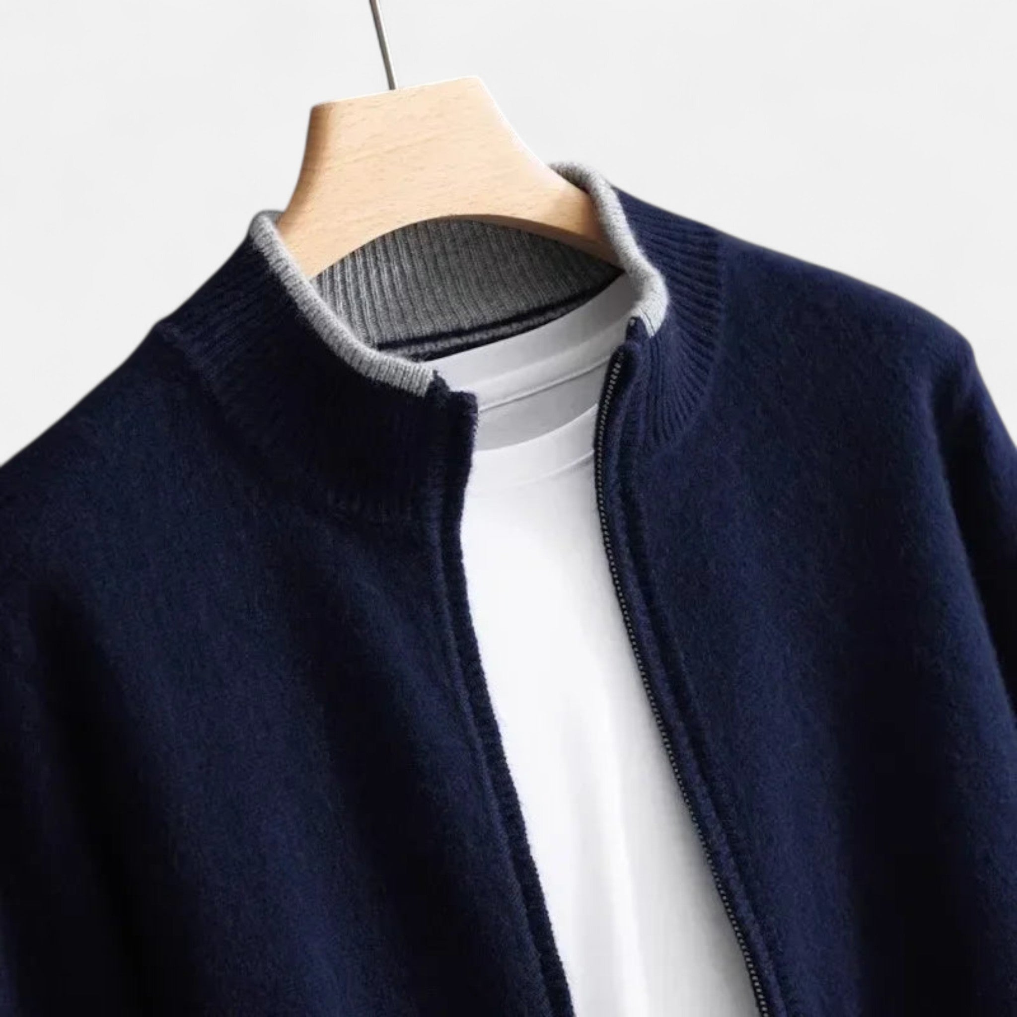 Eliaro Moda | Cazadora Zip-Up Hombre en Cachemira Peinada Premium