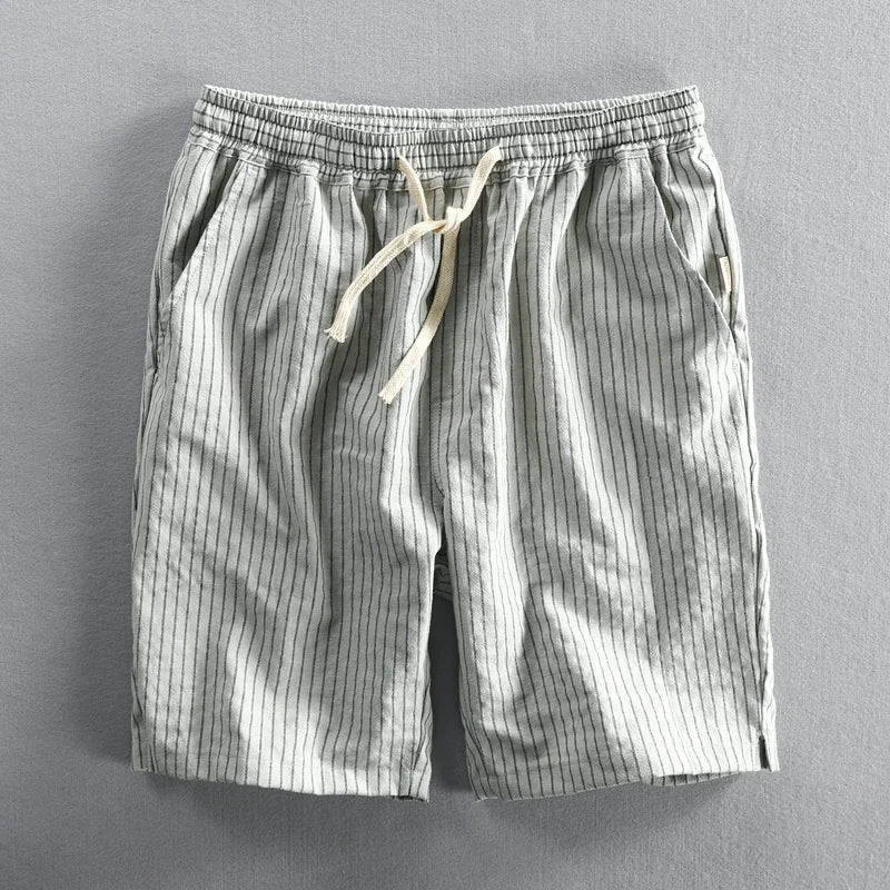 Pantaloncini da uomo in cotone - taglio ampio a righe - casual estivo