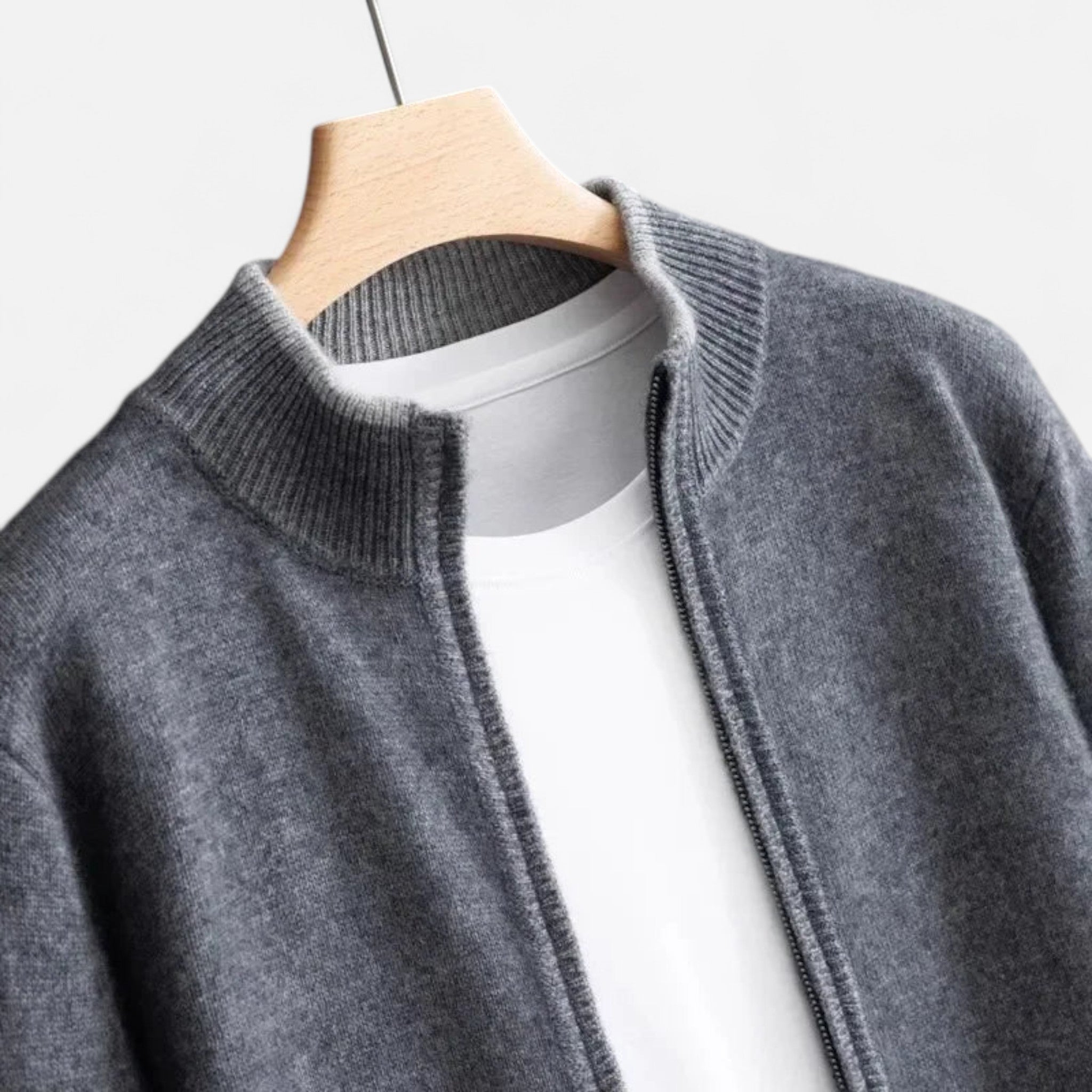 Eliaro Moda | Cazadora Zip-Up Hombre en Cachemira Peinada Premium