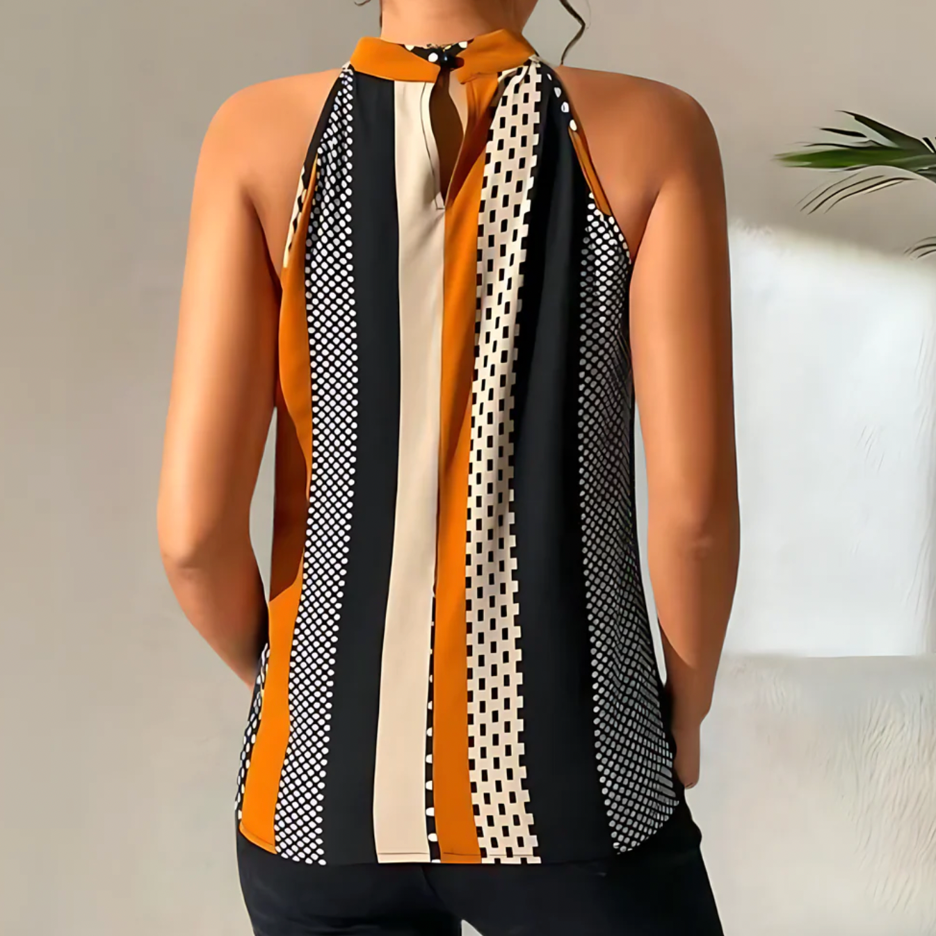 Top halter donna con stampa | blusa senza maniche per tutti i giorni