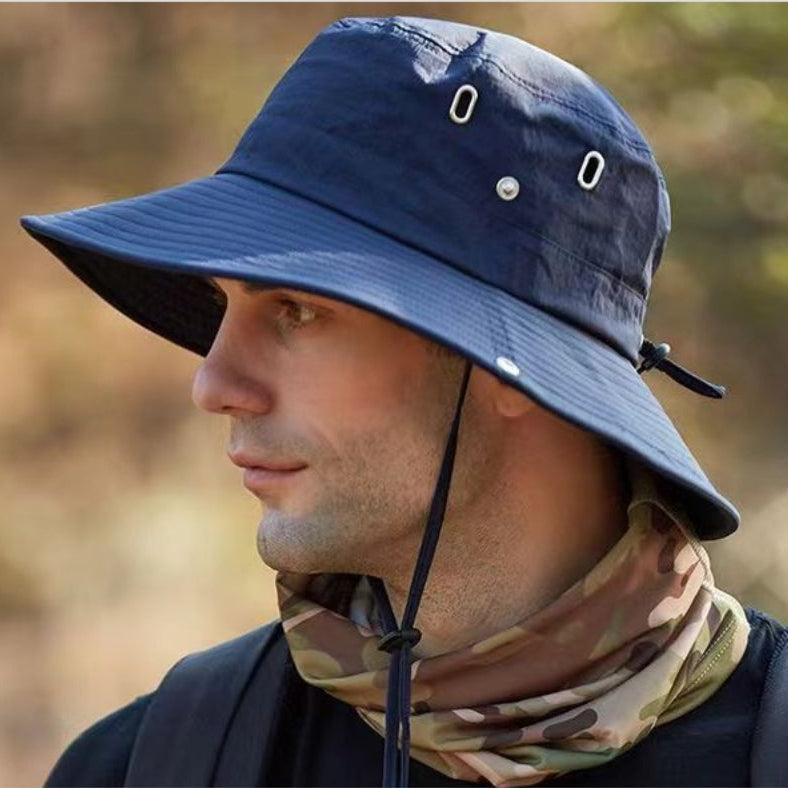 Cappello da pescatore per escursionismo con tesa larga regolabile