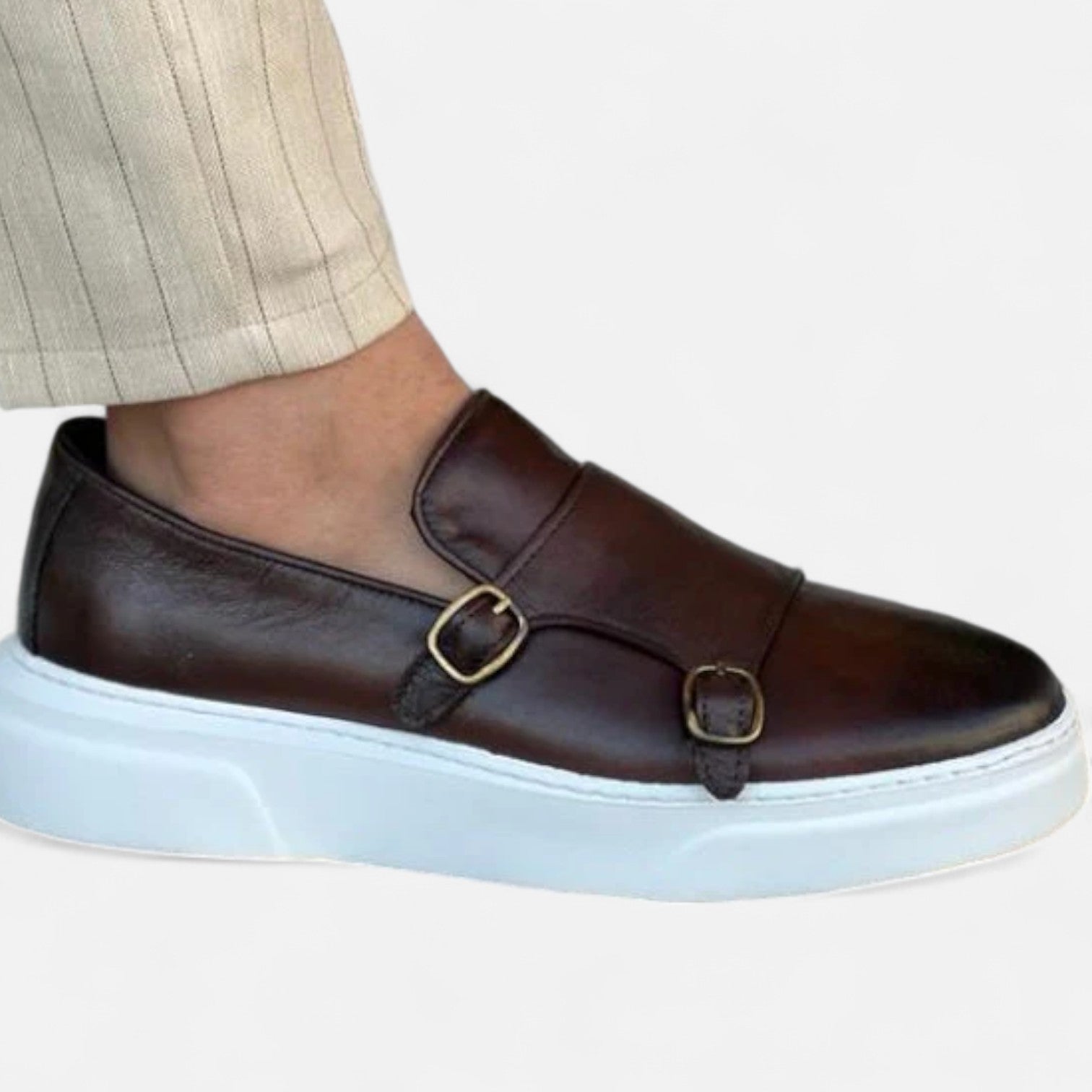 Eliaro Moda | Mocasines de Piel con Doble Hebilla para Hombre – Estilo Monk Strap con Distinción Artesanal y Silueta Refinada