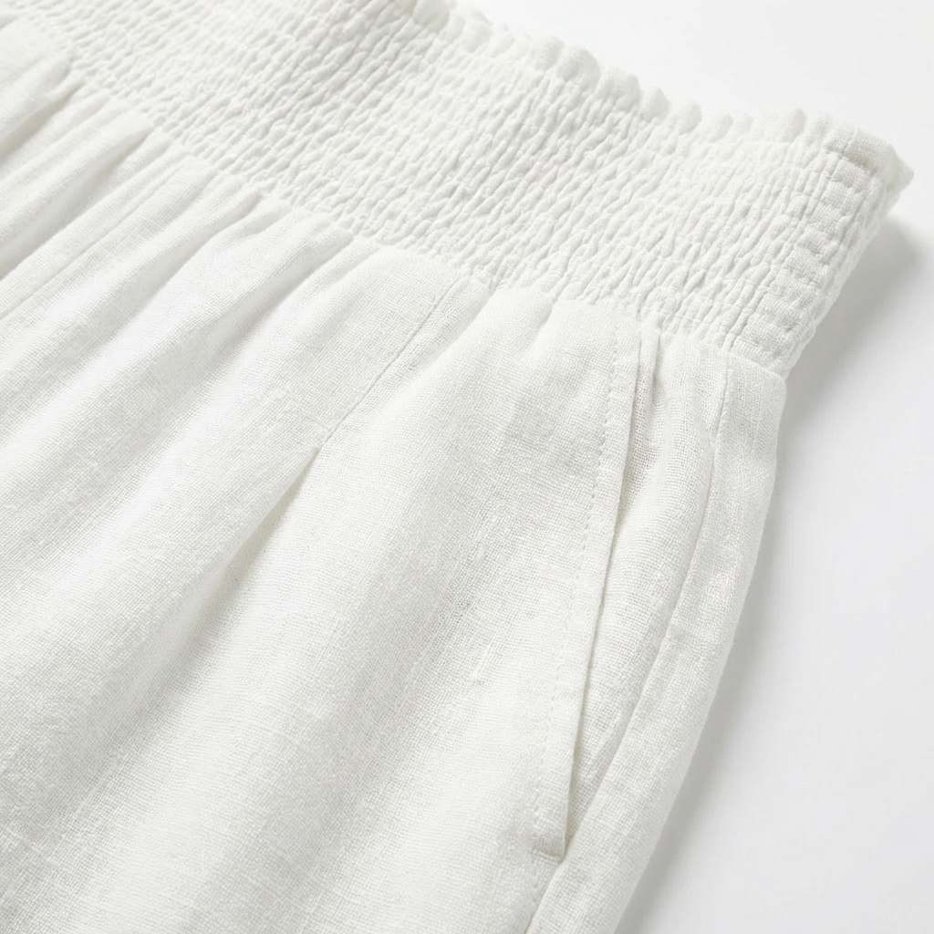 Pantaloni Palazzo a Vita Alta con Gamba Larga e Tasche da Donna