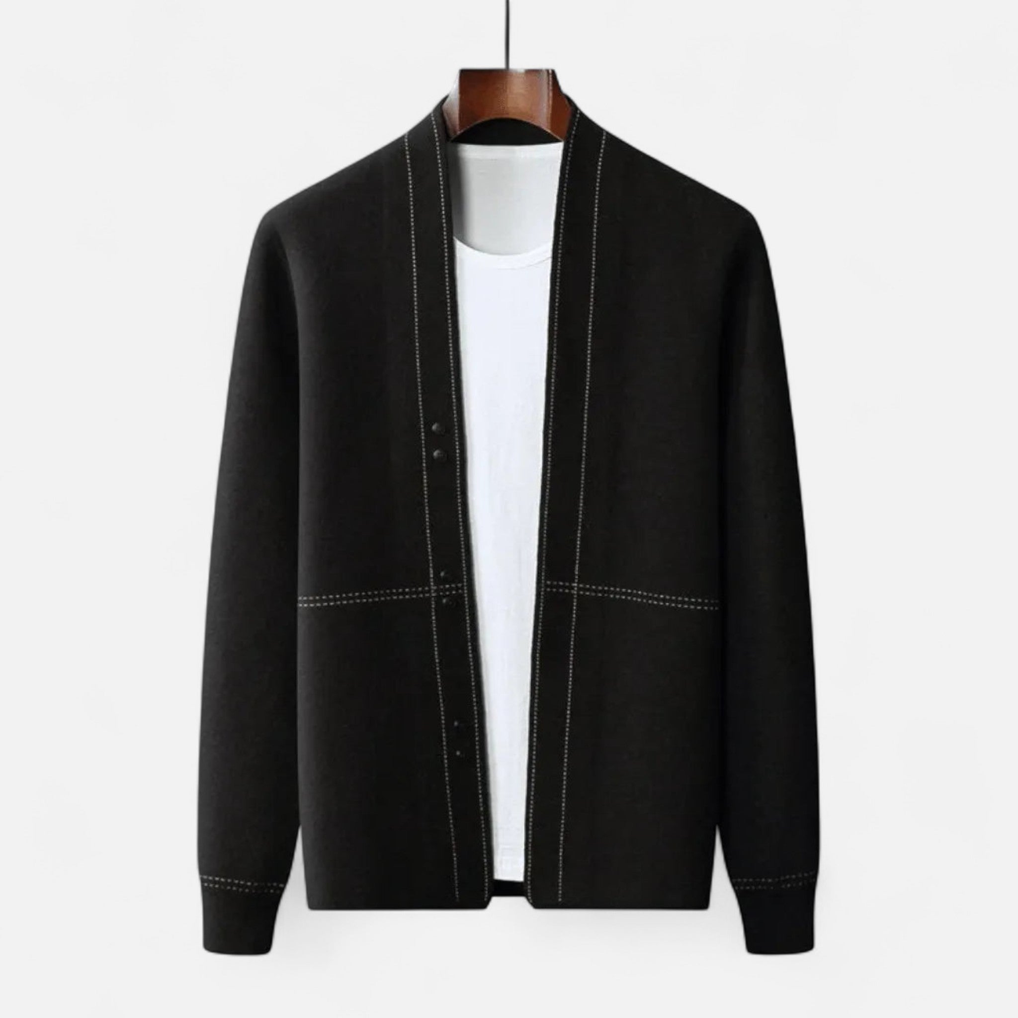 Eliaro Moda | Cárdigan Hombre Lana Virgen Tejido Artesanal Premium