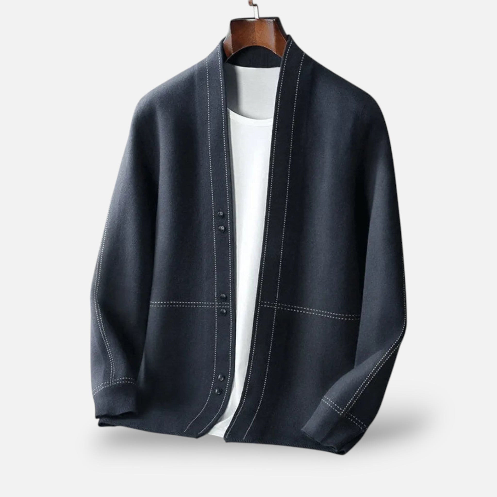 Eliaro Moda | Cárdigan Hombre Lana Virgen Tejido Artesanal Premium