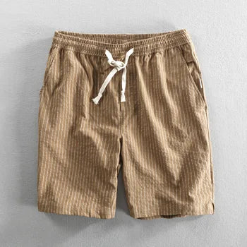 Pantaloncini da uomo in cotone - taglio ampio a righe - casual estivo