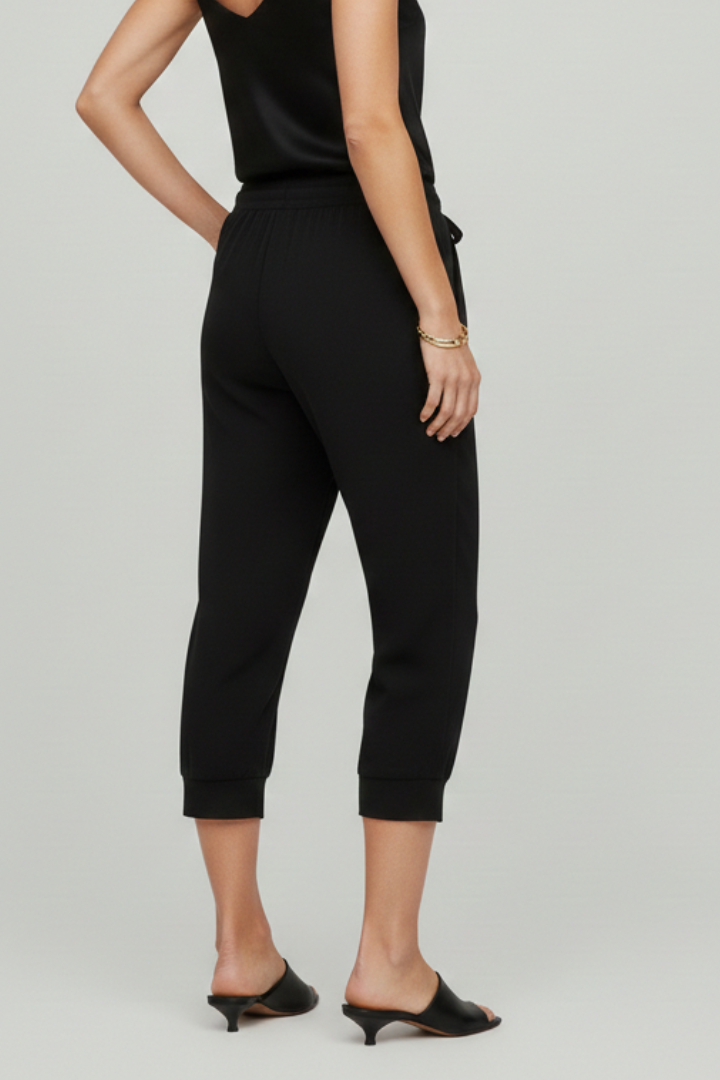 Pantaloni Capri pentru femei cu șnur ajustabil și buzunare laterale