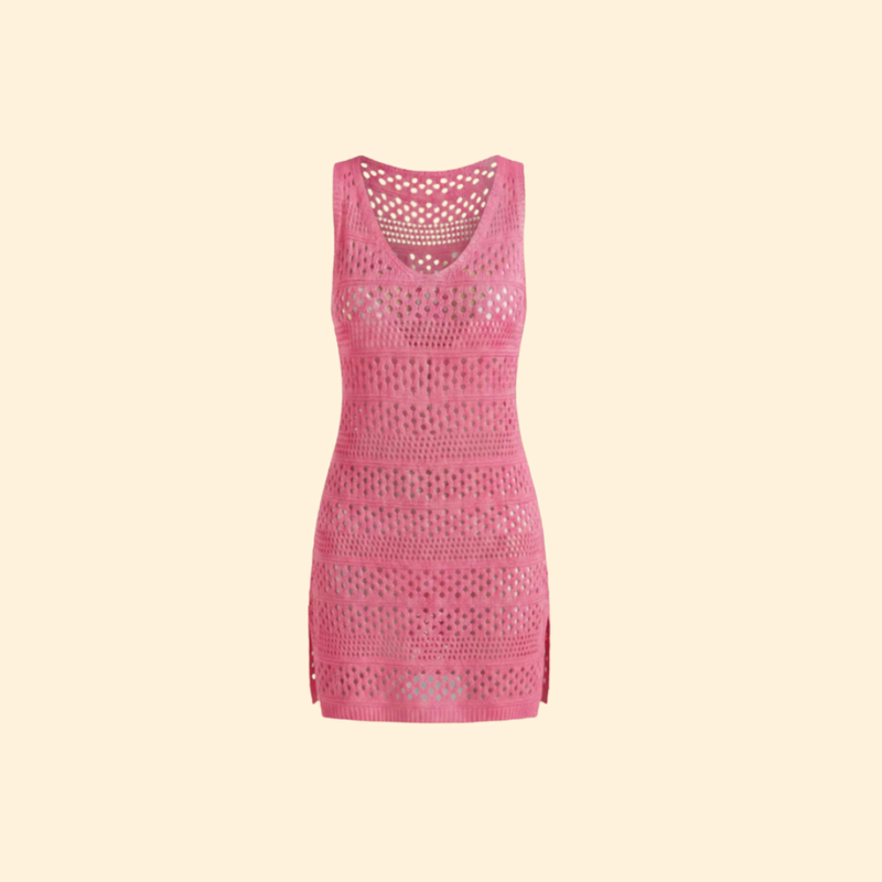 Robe de plage pour femme, paréos de plage ajustés en crochet dentelle