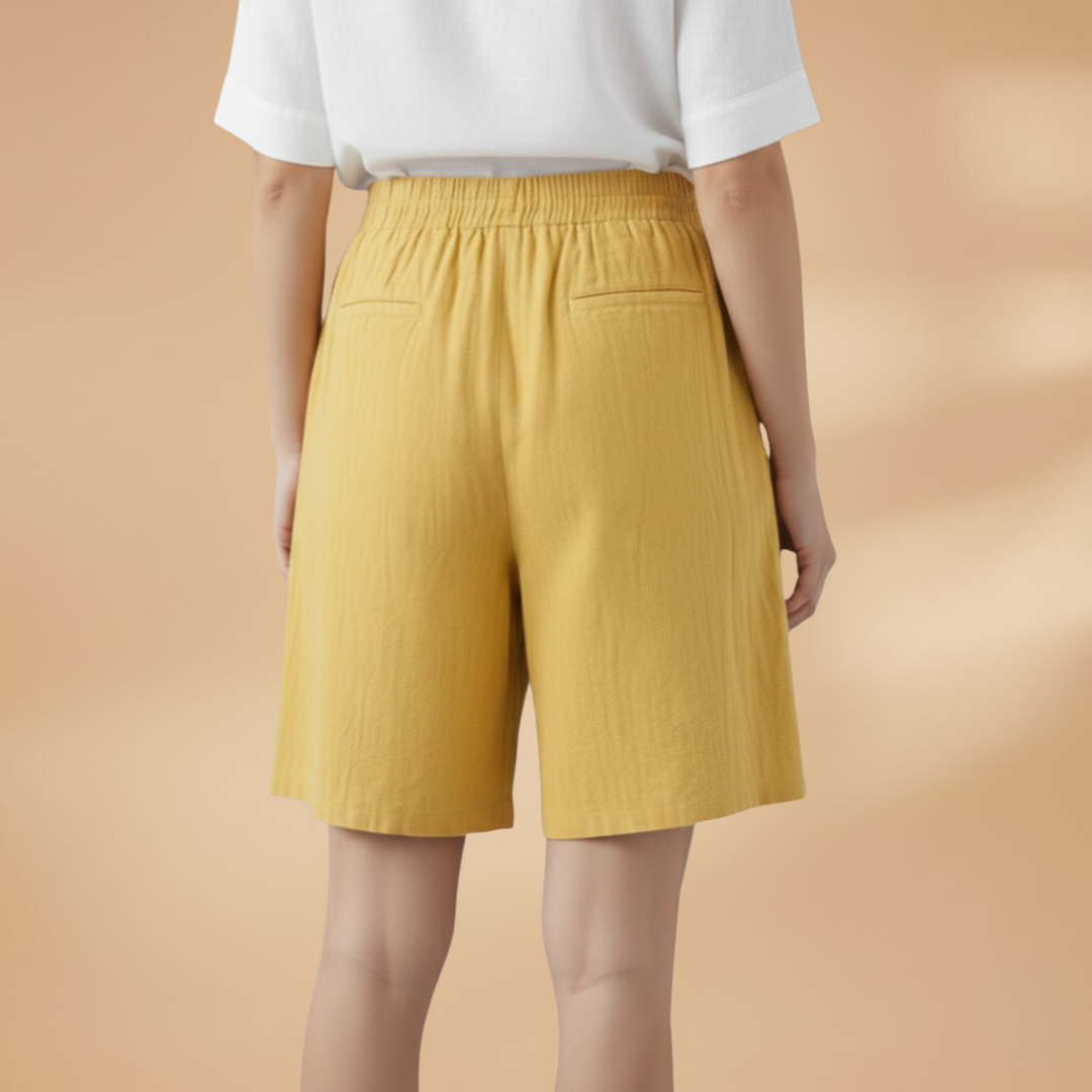 Dámské kraťasy - volné bermudy s elastickým pasem | casual