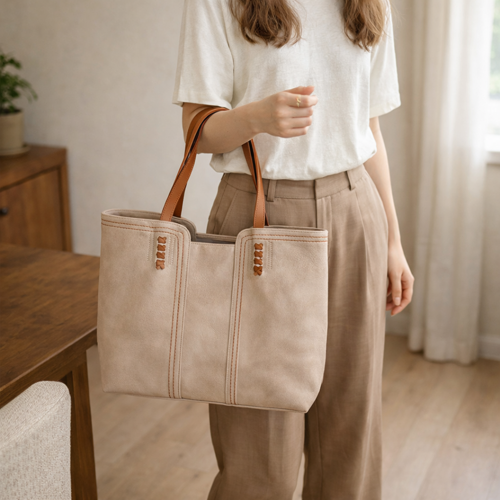 Woman tote shopper bag structured silhouette