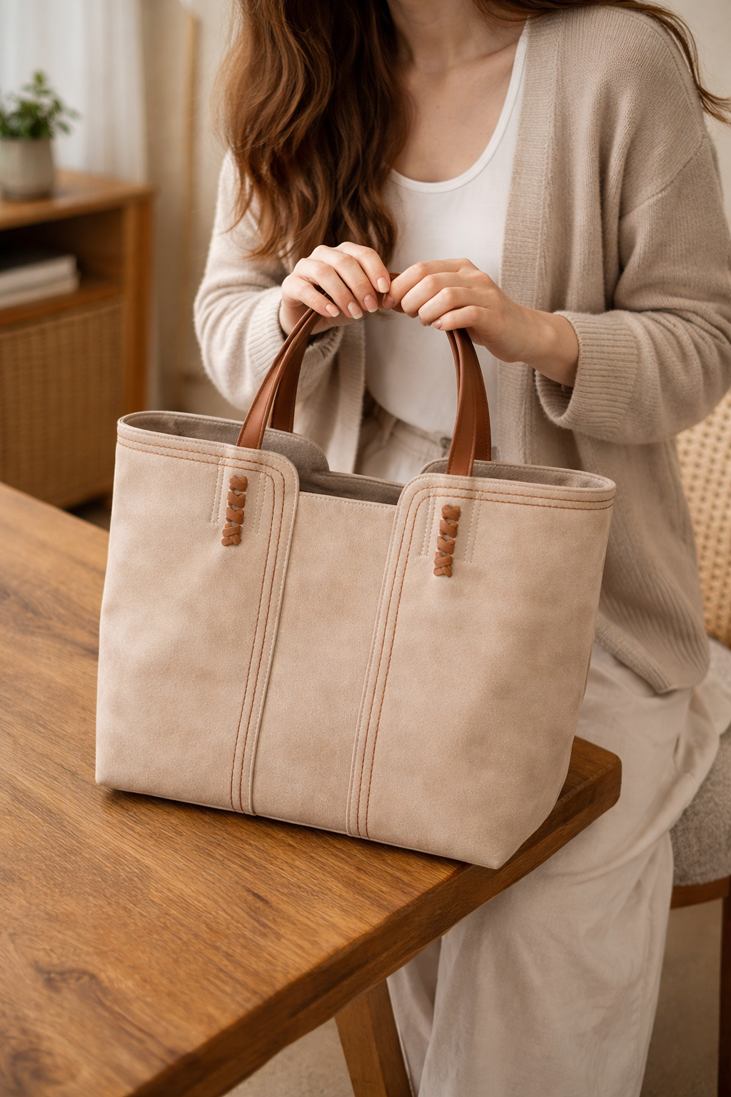Woman tote shopper bag structured silhouette