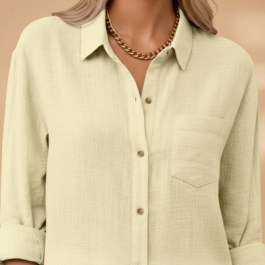 Blusa a maniche corte da donna - camicia aderente con patta di bottoni | quotidiano