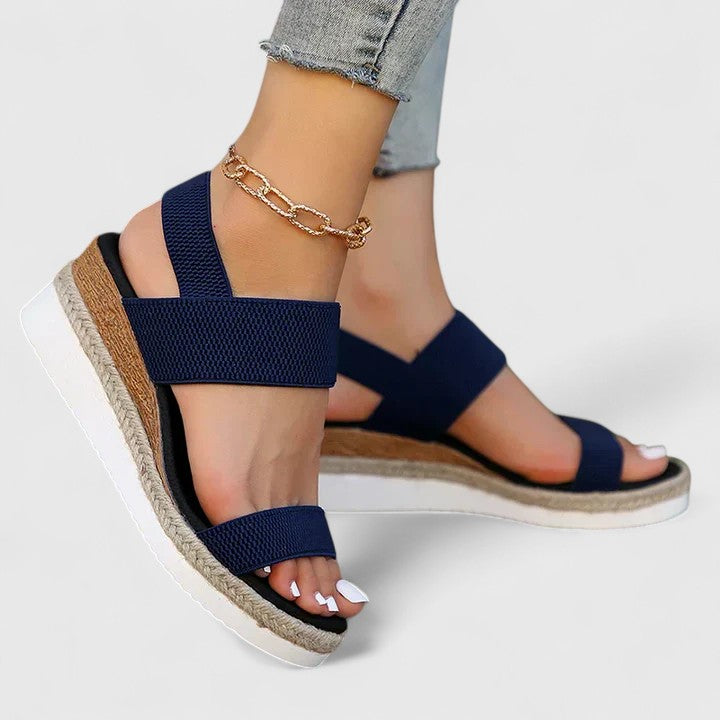 Sandales à plateforme pour femme avec brides Chaussures confortables pour tous les jours