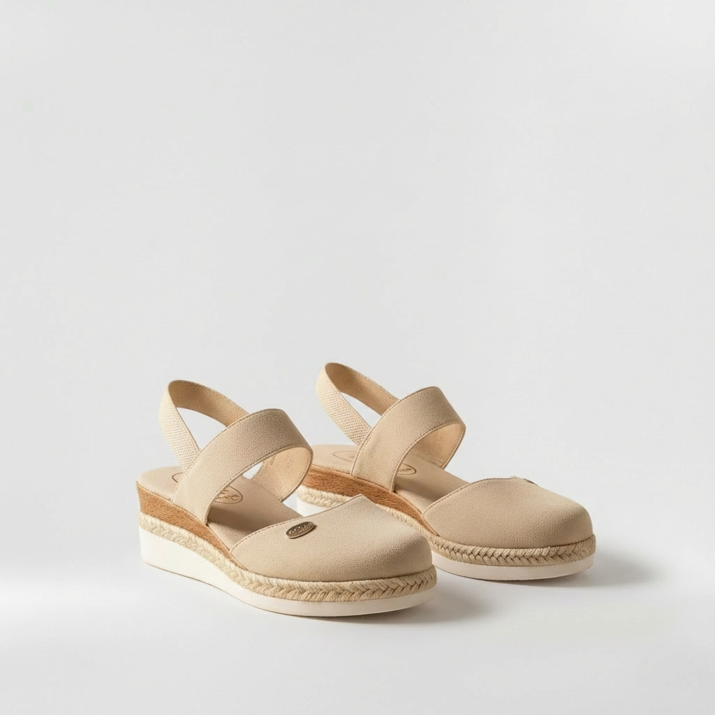 Sandale cu Platformă Stil Espadrile pentru Femei Pantofi cu Platformă din In