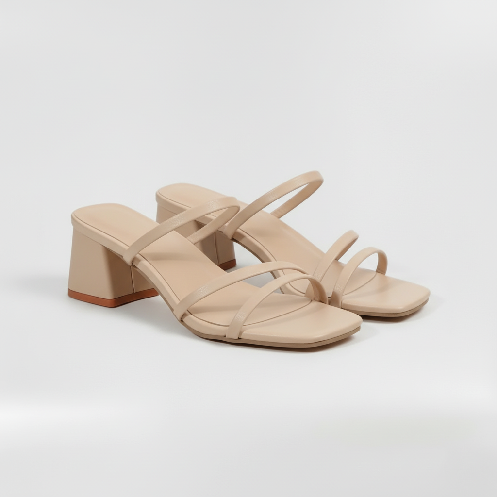 Sandales à talon moyen avec brides et semelle de soutien pour femme