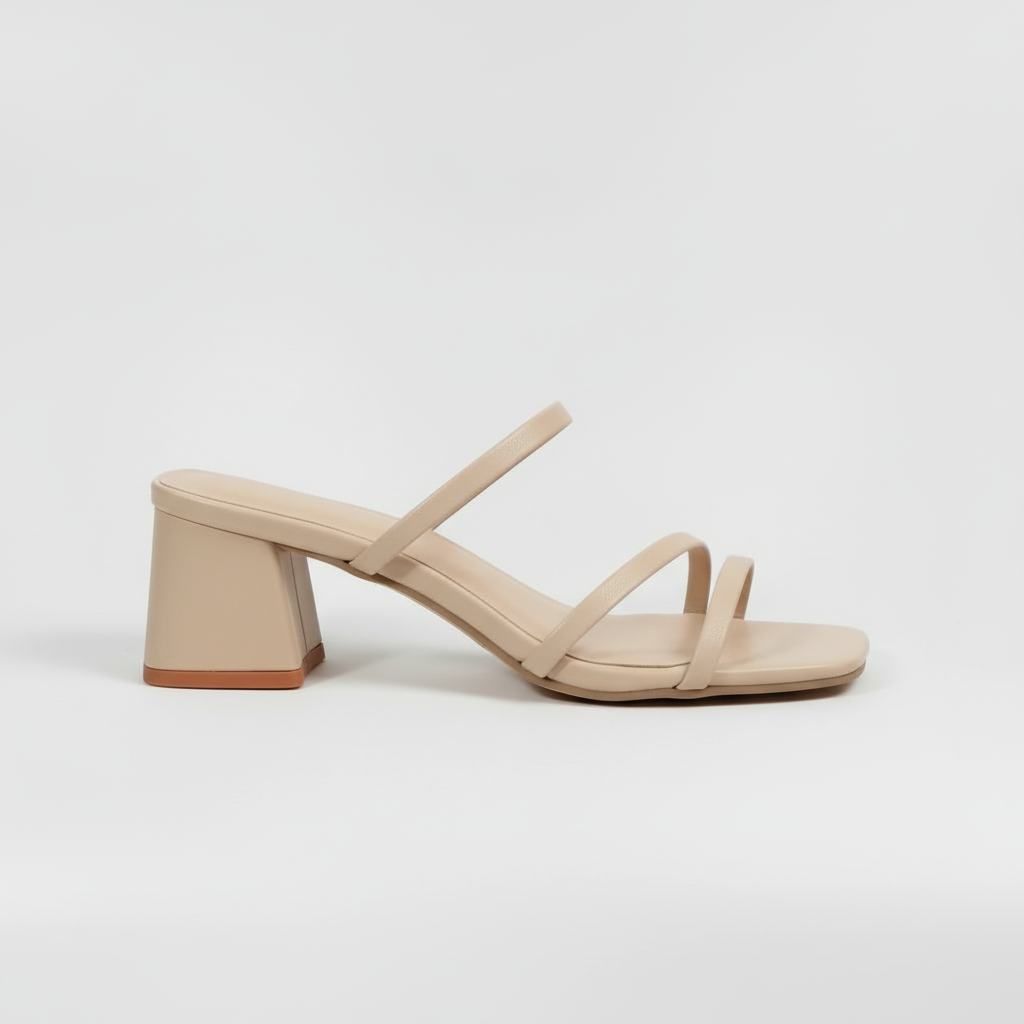 Sandales à talon moyen avec brides et semelle de soutien pour femme