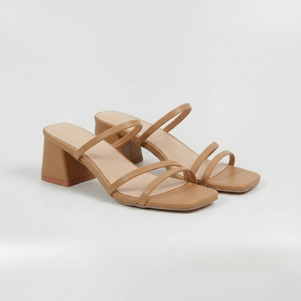 Sandales à talon moyen avec brides et semelle de soutien pour femme