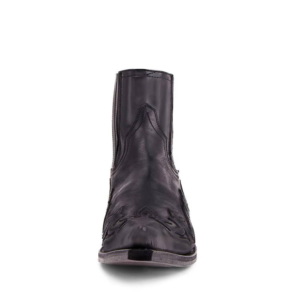 Bottes de cow-boy pour femme Bottines style western avec broderie et bout pointu en cuir PU