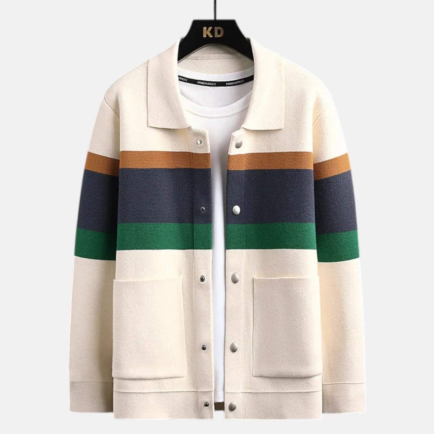 Cardigan in Lana da Uomo con Bottoni e Tasche Frontali Stile Casual