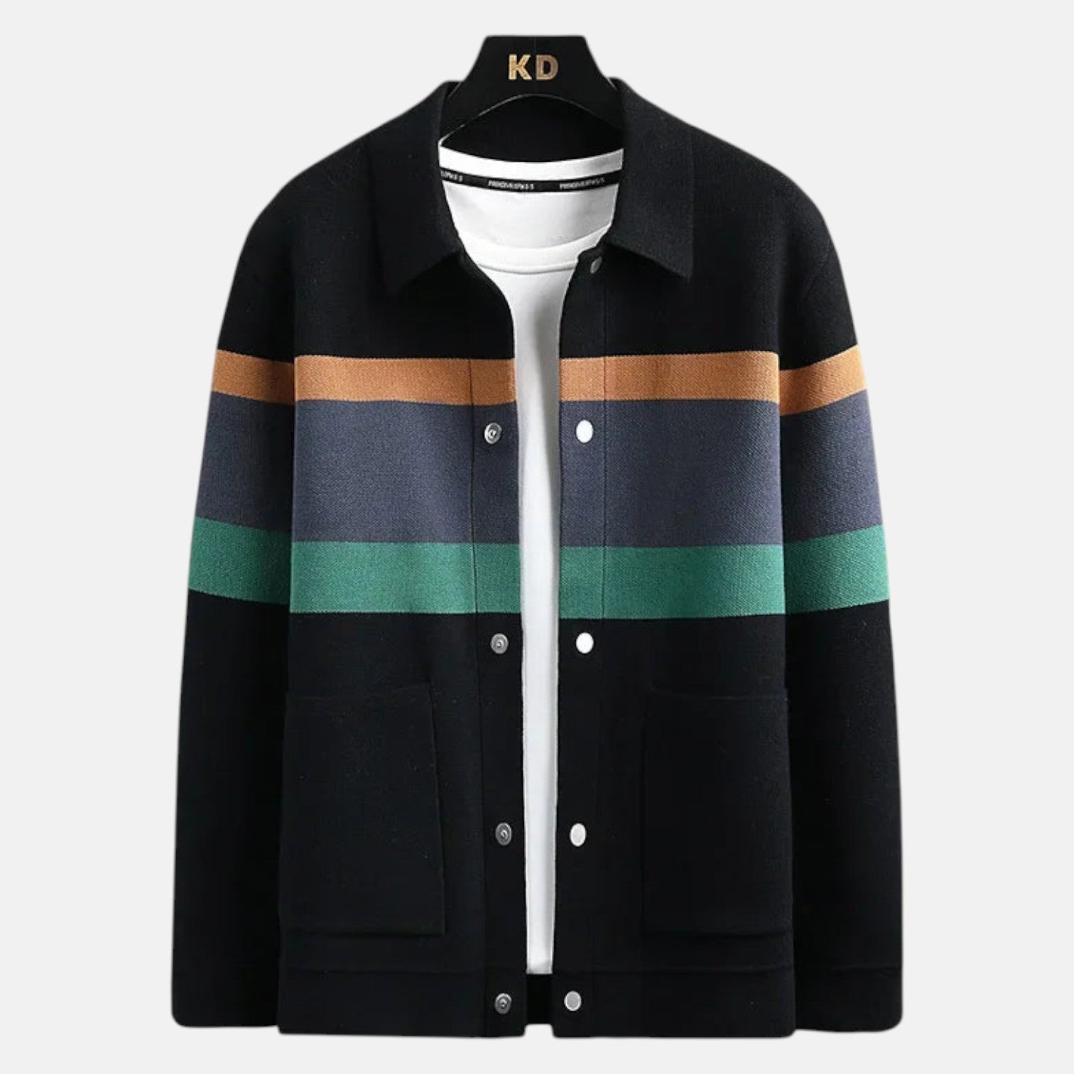 Men's Wool Cardigan with Buttons and Front Pockets Casual Style