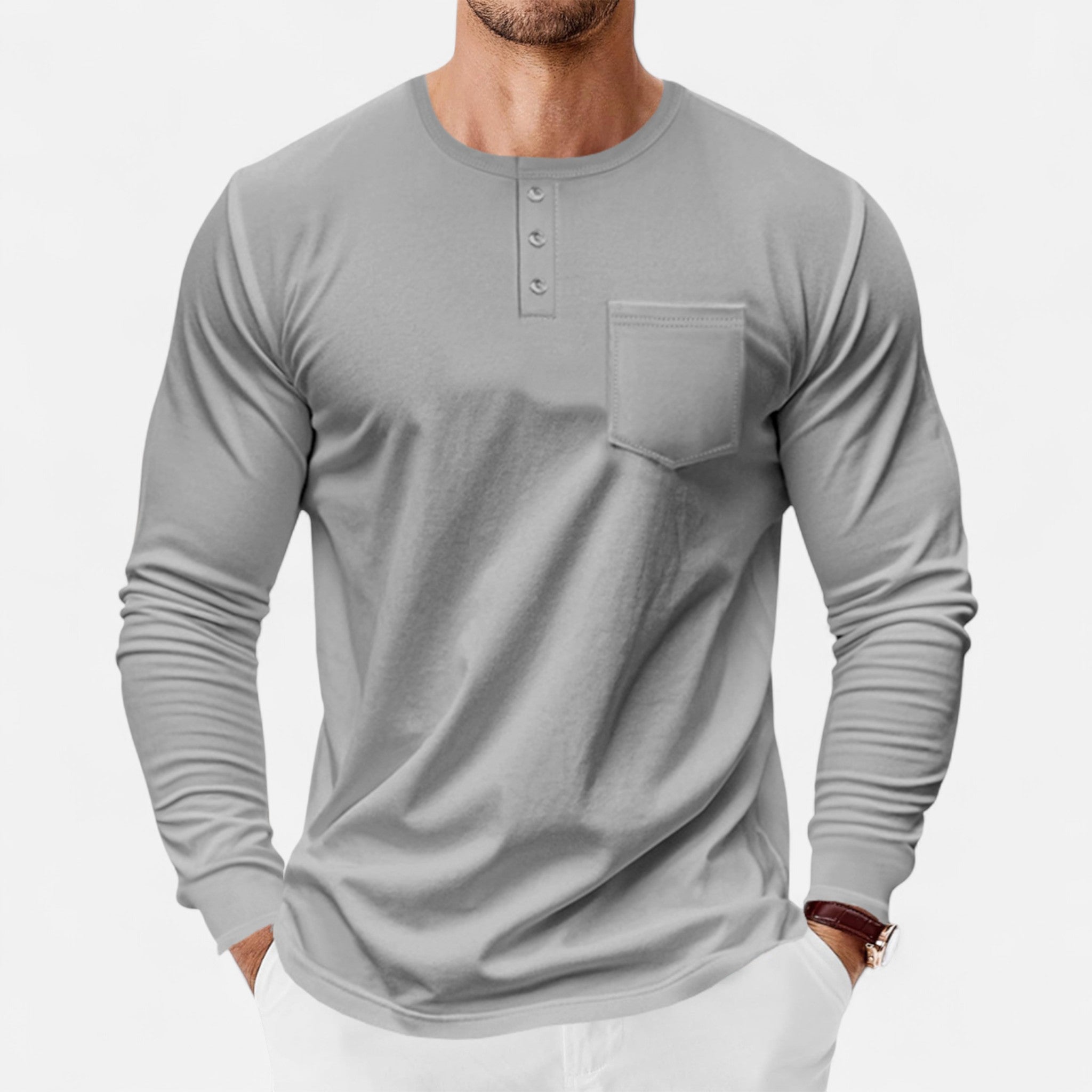 Eliaro Moda | Camisa Henley Hombre Manga Larga Estilo Riviera