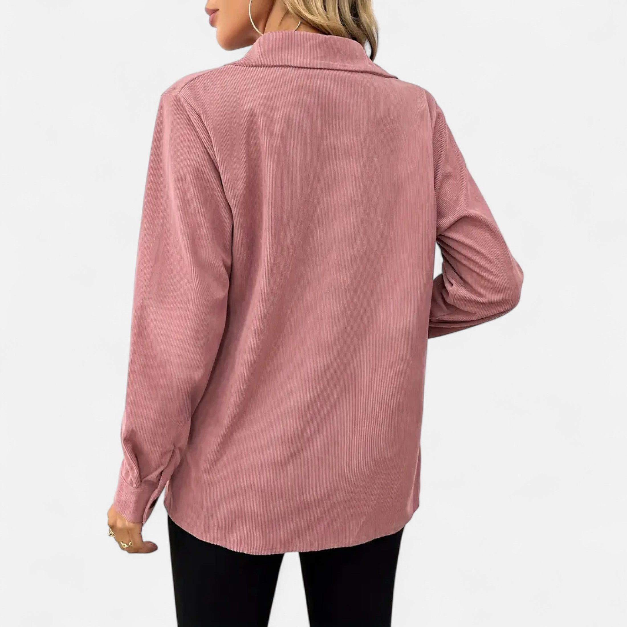 Eliaro Moda | Camisa de Pana Mujer con Bolsillos de Solapa