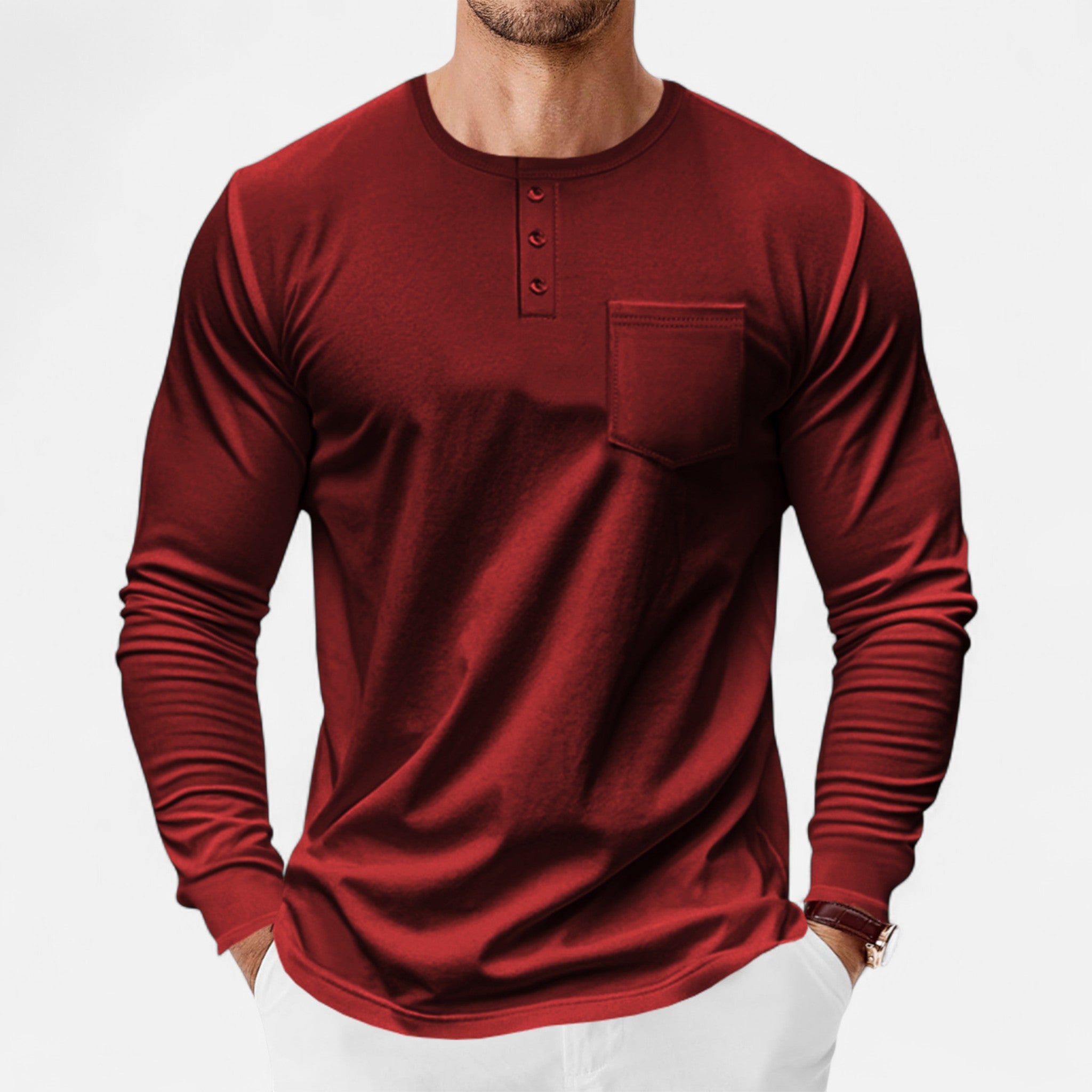 Eliaro Moda | Camisa Henley Hombre Manga Larga Estilo Riviera