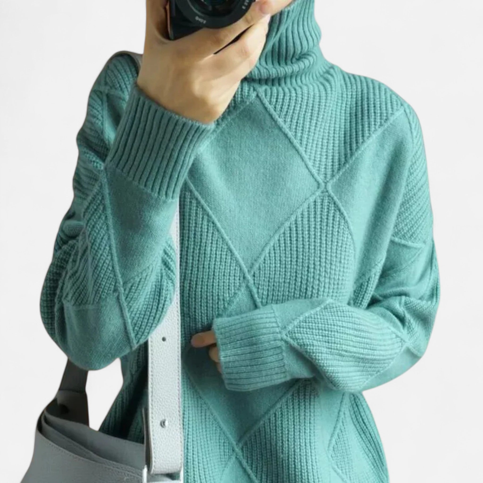 Eliaro Moda | Suéter Mujer Cachemira Cuello Alto Envolvente