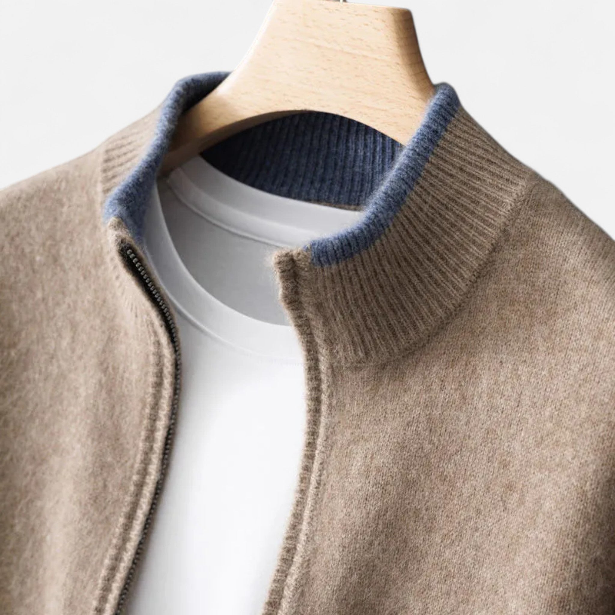 Eliaro Moda | Cazadora Zip-Up Hombre en Cachemira Peinada Premium